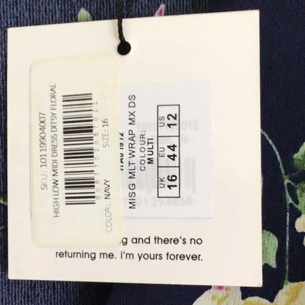 NWT 12 High Low MIDI Dress Navy MIDI Dress Ditsy Floral from Missguided - Picture 9 of 14